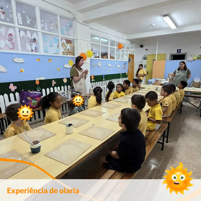 As comemorações do Dia da Criança continuaram com uma experiência de olaria